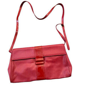 Fendi Red Leather rare handbag purse crossbody vintage